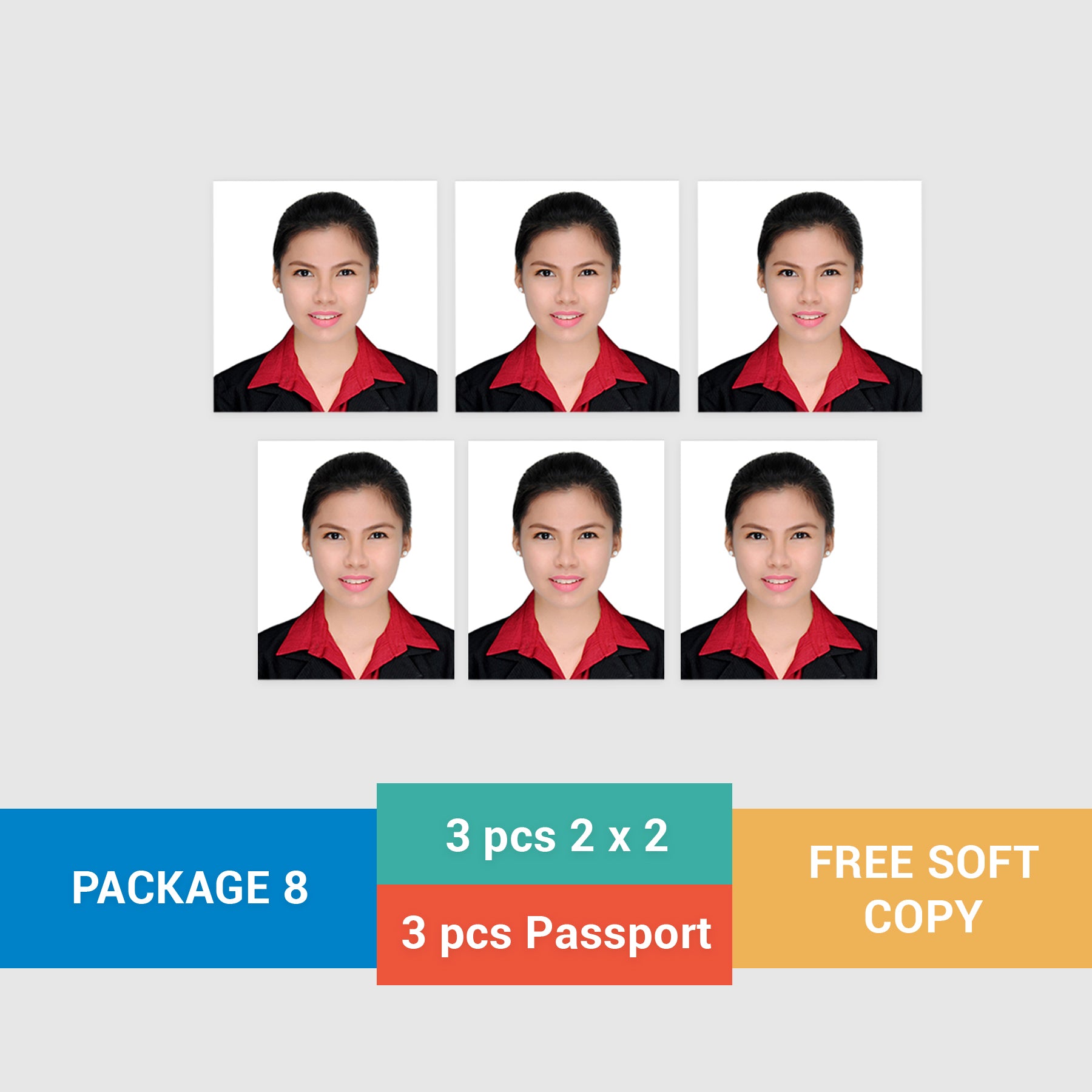 Id Package 8 3 Pcs 2 X 2 In And 3 Pcs Passport Size 137 X 177 In Picture City 7899